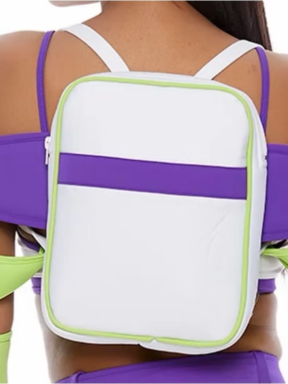 Foreplay White Mini Backpack with Purple Stripe and Lime Trim - Buzz Lightyear